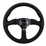 NRG Reinforced Steering Wheel (350mm / 2.5in. Deep)Blk Alcantara Comfort Grip w/4mm Matte Blk Spokes thumbnail 5