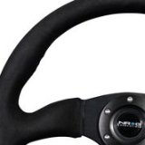 NRG Reinforced Steering Wheel (350mm / 2.5in. Deep)Blk Alcantara Comfort Grip w/4mm Matte Blk Spokes thumbnail 7