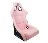 NRG FRP Bucket Seat PRISMA Edition W/ pearlized Back Pink Alcantara - Large thumbnail 2