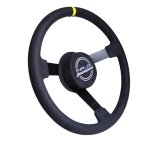 NRG Reinforced Steering Wheel (380mm) Nascar/ Alcantara 3 Spoke w/ NRG Logo/ Removable Crushed Pad thumbnail 4