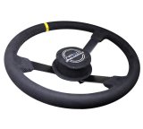 NRG Reinforced Steering Wheel (380mm) Nascar/ Alcantara 3 Spoke w/ NRG Logo/ Removable Crushed Pad thumbnail 5