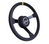 NRG Reinforced Steering Wheel (380mm) Nascar/ Alcantara 3 Spoke w/ NRG Logo/ Removable Crushed Pad thumbnail 7