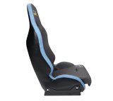 NRG Defender Water Resistant Steel Frame Suspension Seats Black w/ Blue Trim & Defender logo thumbnail 4