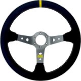 OMP Corsica Steering Wheel/3 Black Dish Spokes/ - Small Suede (Black) thumbnail 2