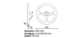 OMP Corsica Steering Wheel In Leather - Black thumbnail 2