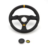 OMP Trecento Flat 300mm - Large Leather (Black) thumbnail 3