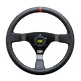 OMP WRC Steering Wheel Black/Red Leather thumbnail 1