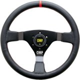 OMP WRC Steering Wheel Black/Red Leather thumbnail 2