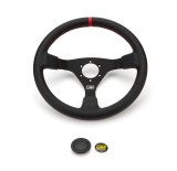 OMP WRC Steering Wheel Black/Red Leather thumbnail 3