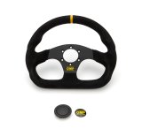 OMP Superquadro Steering Wheel - Small Spokes - Suede (Black) thumbnail 4