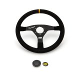 OMP Velocita Superleggero Suede Leather 350mm Diameter Steering Wheel Black thumbnail 4