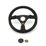 OMP GP Racing Steering Wheel - Black/Black thumbnail 4