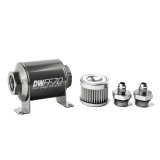 DeatschWerks Stainless Steel 6AN 10 Micron Universal Inline Fuel Filter Housing Kit (70mm) thumbnail 2