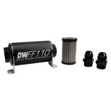 DeatschWerks Stainless Steel 10AN 10 Micron Universal Inline Fuel Filter Housing Kit (110mm) thumbnail 1