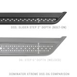 Go Rhino Dominator Extreme DSS Sliders - Tex Blk - 80in thumbnail 5