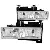ANZO 1988-1998 Chevrolet C1500 Crystal Headlights Chrome thumbnail 9