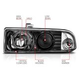 ANZO 1998-2005 Chevrolet S-10 Projector Headlights w/ Halo Black thumbnail 7