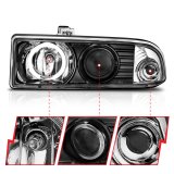 ANZO 1998-2005 Chevrolet S-10 Projector Headlights w/ Halo Black thumbnail 8
