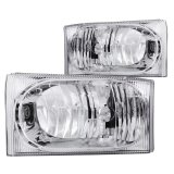 ANZO 2000-2004 Ford Excursion Crystal Headlights Chrome 2pc thumbnail 4