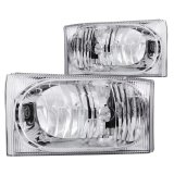 ANZO 2000-2004 Ford Excursion Crystal Headlights Chrome 2pc thumbnail 5