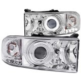 ANZO 1994-2001 Dodge Ram Projector Headlights w/ Halo Chrome thumbnail 4