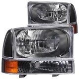 ANZO 2000-2004 Ford Excursion Crystal Headlights Black thumbnail 3