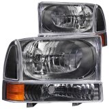ANZO 2000-2004 Ford Excursion Crystal Headlights Black thumbnail 4