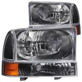 ANZO 2000-2004 Ford Excursion Crystal Headlights Black thumbnail 5
