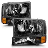 ANZO 2000-2004 Ford Excursion Crystal Headlights Black thumbnail 7