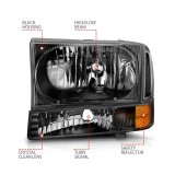 ANZO 2000-2004 Ford Excursion Crystal Headlights Black thumbnail 8