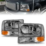 ANZO 2000-2004 Ford Excursion Crystal Headlights Chrome w/ Corner Lights 2pc thumbnail 6