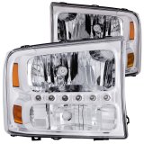 ANZO 2000-2004 Ford Excursion Crystal Headlights Chrome w/ LED 1pc thumbnail 6