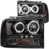 ANZO 2005-2007 Ford Excursion Projector Headlights w/ Halo Black w/ LED Strip (CCFL) 1pc thumbnail 1