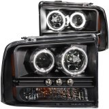 ANZO 2005-2007 Ford Excursion Projector Headlights w/ Halo Black w/ LED Strip (CCFL) 1pc thumbnail 6