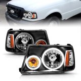 ANZO 2001-2011 Ford Ranger Projector Headlights w/ Halo Black (CCFL) 1 pc thumbnail 7