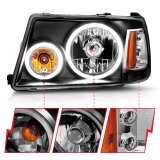ANZO 2001-2011 Ford Ranger Projector Headlights w/ Halo Black (CCFL) 1 pc thumbnail 8