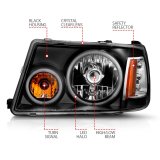 ANZO 2001-2011 Ford Ranger Projector Headlights w/ Halo Black (CCFL) 1 pc thumbnail 9