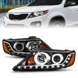 ANZO 2011-2013 Kia Sorento Projector Headlights w/ Halo Black (CCFL) thumbnail 8