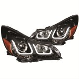 ANZO 2010-2014 Subaru Outback Projector Headlights w/ U-Bar Black thumbnail 1