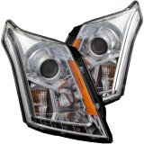 ANZO 2010-2015 Cadillac SRX Projector Headlights w/ Plank Style Design Chrome thumbnail 4