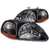 ANZO 1996-1998 Honda Civic Crystal Headlights Black thumbnail 5