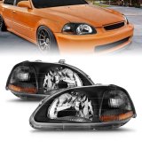 ANZO 1996-1998 Honda Civic Crystal Headlights Black thumbnail 7
