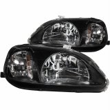 ANZO 1999-2000 Honda Civic Crystal Headlights Black thumbnail 1