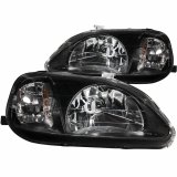 ANZO 1999-2000 Honda Civic Crystal Headlights Black thumbnail 4