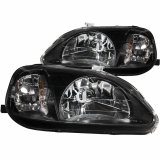 ANZO 1999-2000 Honda Civic Crystal Headlights Black thumbnail 5