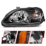 ANZO 1999-2000 Honda Civic Crystal Headlights Black thumbnail 7