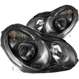 ANZO 2001-2007 Mercedes Benz C Class W203 Projector Headlights Black thumbnail 3
