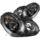 ANZO 2001-2007 Mercedes Benz C Class W203 Projector Headlights Black thumbnail 4