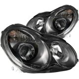 ANZO 2001-2007 Mercedes Benz C Class W203 Projector Headlights Black thumbnail 5