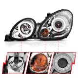 ANZO 1998-2005 Lexus Gs300 Projector Headlights w/ Halo Chrome thumbnail 9